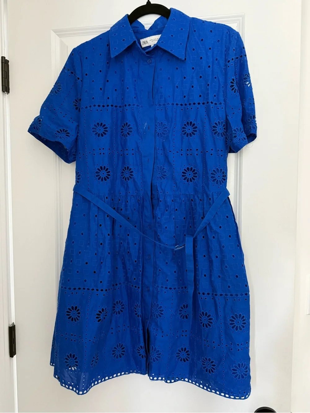 Zara Royal Blue Short Shirtwaist Mini Dress - Picture 2 of 4
